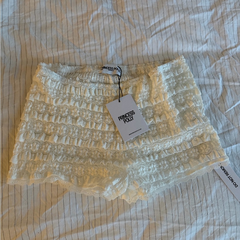 Princess Polly Ivory Lace Shorts